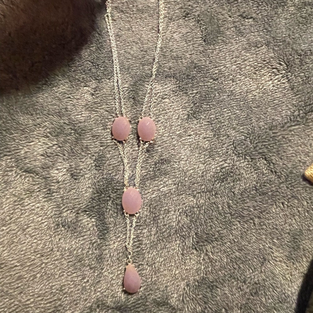 Elegant Silver and Pink Necklace